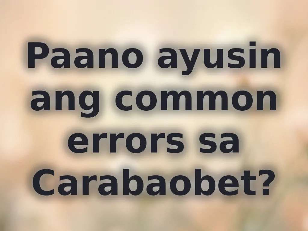 Fix account errors